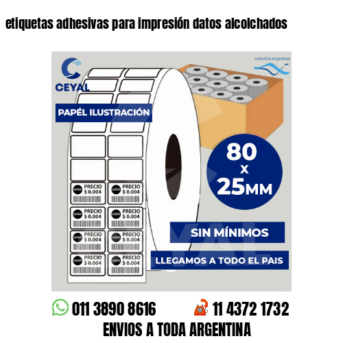 etiquetas adhesivas para impresión datos alcolchados