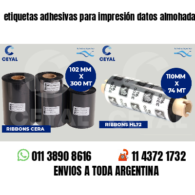 etiquetas adhesivas para impresión datos almohadas