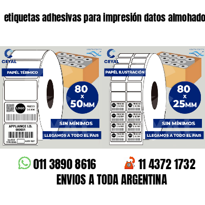 etiquetas adhesivas para impresión datos almohadones
