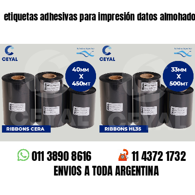 etiquetas adhesivas para impresión datos almohadones