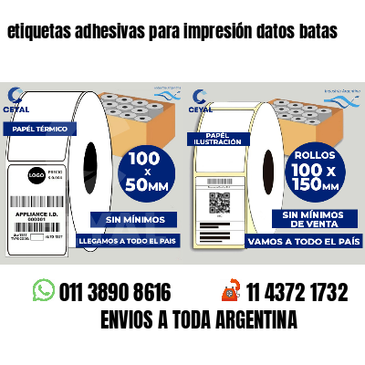 etiquetas adhesivas para impresión datos batas