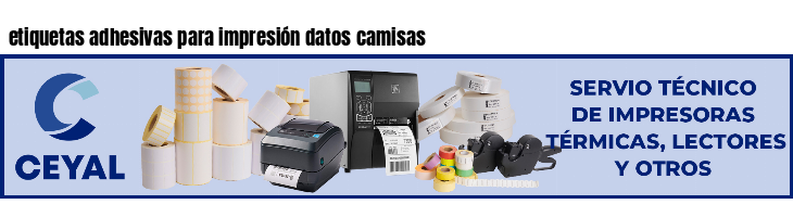etiquetas adhesivas para impresión datos camisas