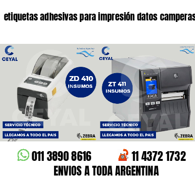 etiquetas adhesivas para impresión datos camperas