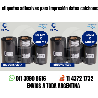 etiquetas adhesivas para impresión datos colchones