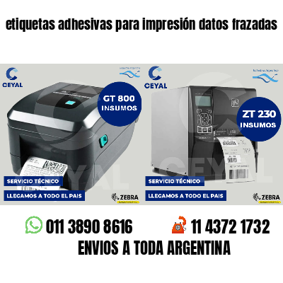 etiquetas adhesivas para impresión datos frazadas