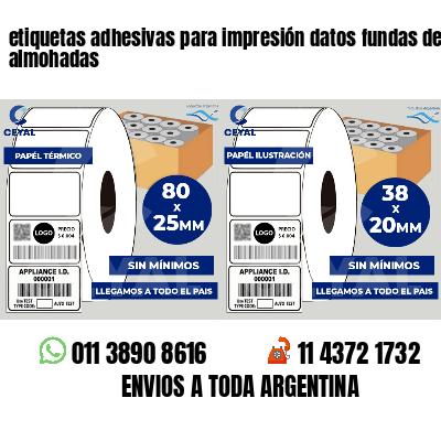 etiquetas adhesivas para impresión datos fundas de almohadas