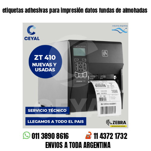 etiquetas adhesivas para impresión datos fundas de almohadas