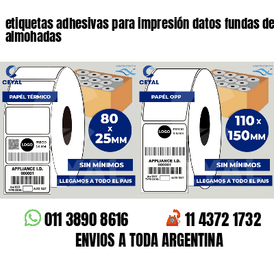 etiquetas adhesivas para impresión datos fundas de almohadas