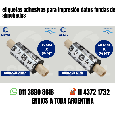 etiquetas adhesivas para impresión datos fundas de almohadas