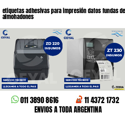 etiquetas adhesivas para impresión datos fundas de almohadones