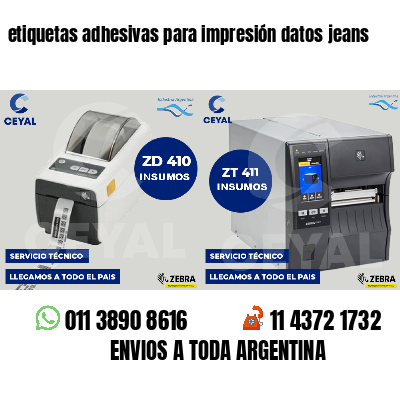 etiquetas adhesivas para impresión datos jeans