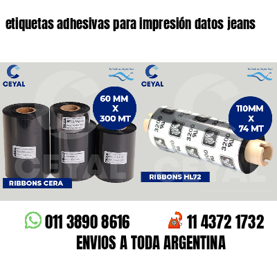 etiquetas adhesivas para impresión datos jeans