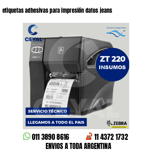 etiquetas adhesivas para impresión datos jeans