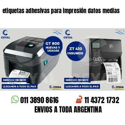 etiquetas adhesivas para impresión datos medias