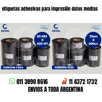etiquetas adhesivas para impresión datos medias