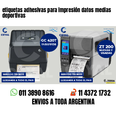 etiquetas adhesivas para impresión datos medias deportivas