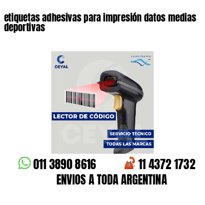 etiquetas adhesivas para impresión datos medias deportivas