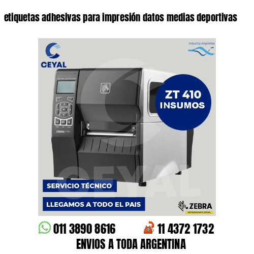 etiquetas adhesivas para impresión datos medias deportivas