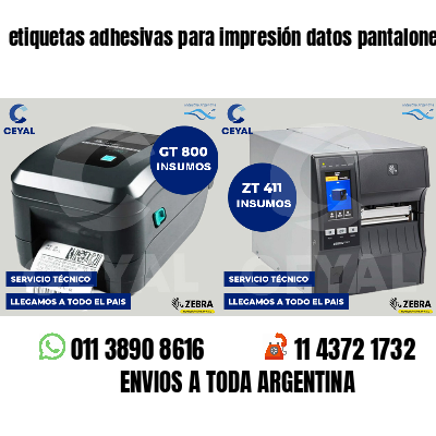 etiquetas adhesivas para impresión datos pantalones