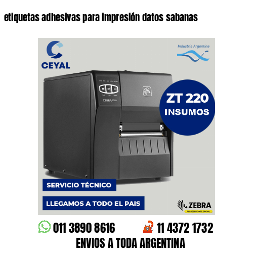 etiquetas adhesivas para impresión datos sabanas
