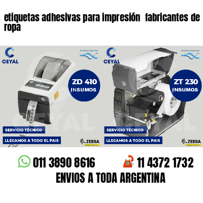 etiquetas adhesivas para impresión  fabricantes de ropa