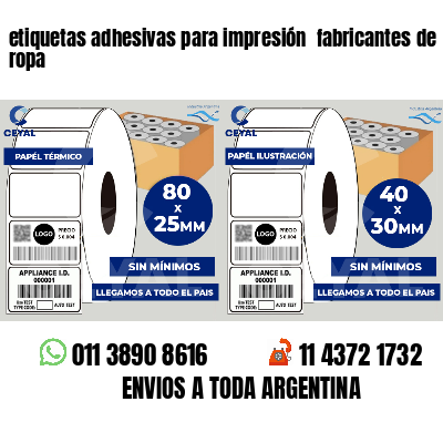 etiquetas adhesivas para impresión  fabricantes de ropa