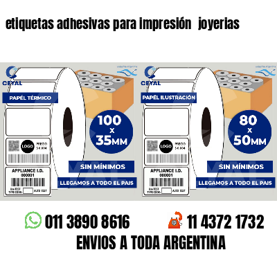 etiquetas adhesivas para impresión  joyerias