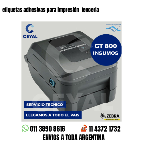etiquetas adhesivas para impresión  lenceria