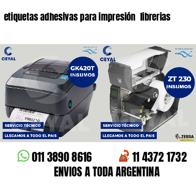 etiquetas adhesivas para impresión  librerias