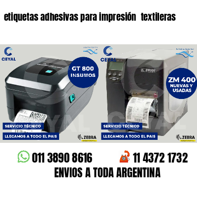 etiquetas adhesivas para impresión textileras