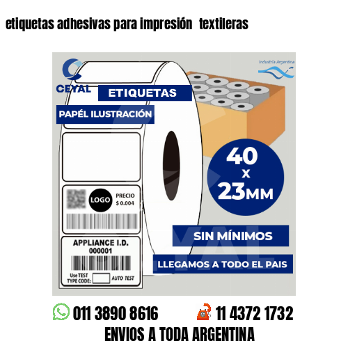 etiquetas adhesivas para impresión  textileras