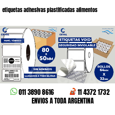 etiquetas adhesivas plastificadas alimentos
