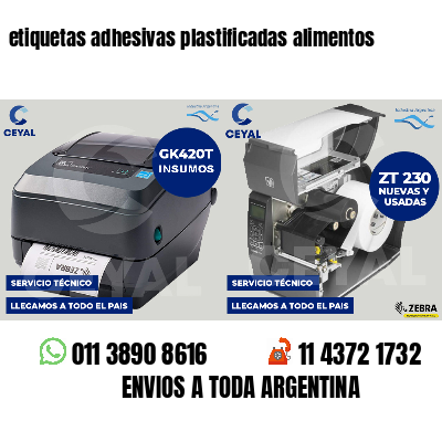 etiquetas adhesivas plastificadas alimentos
