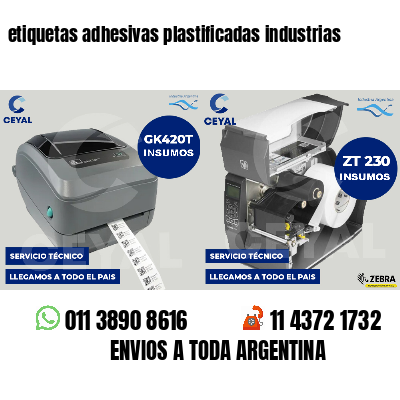 etiquetas adhesivas plastificadas industrias