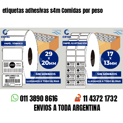 etiquetas adhesivas s4m Comidas por peso