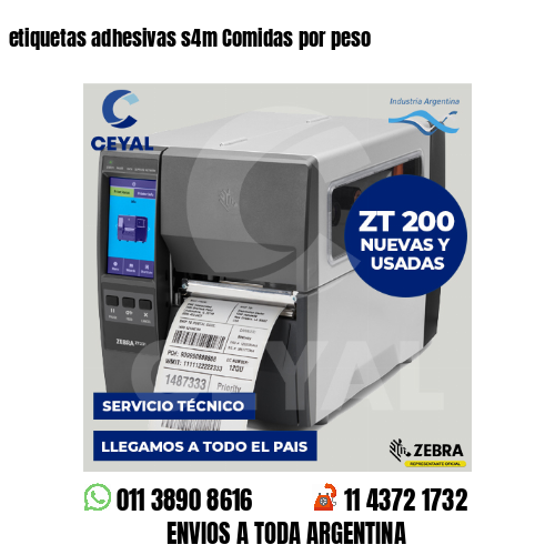 etiquetas adhesivas s4m Comidas por peso