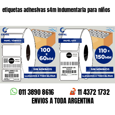 etiquetas adhesivas s4m Indumentaria para niños