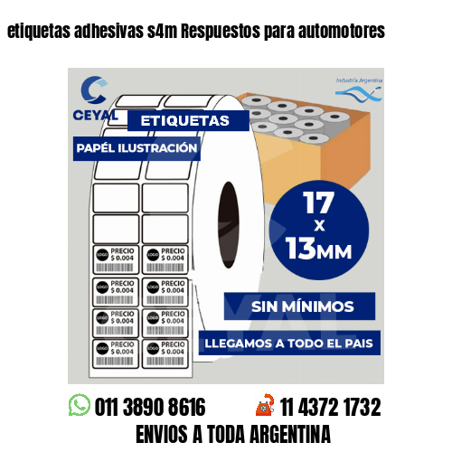 etiquetas adhesivas s4m Respuestos para automotores