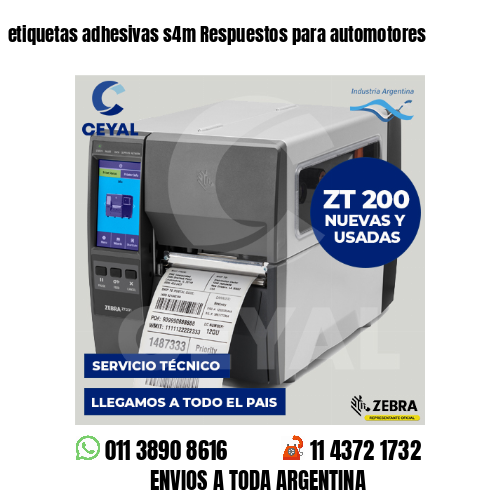 etiquetas adhesivas s4m Respuestos para automotores