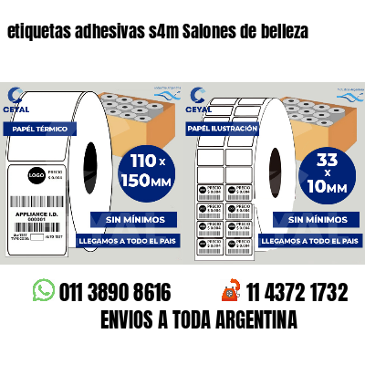 etiquetas adhesivas s4m Salones de belleza