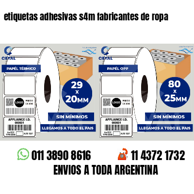 etiquetas adhesivas s4m fabricantes de ropa