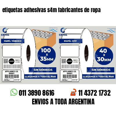 etiquetas adhesivas s4m fabricantes de ropa