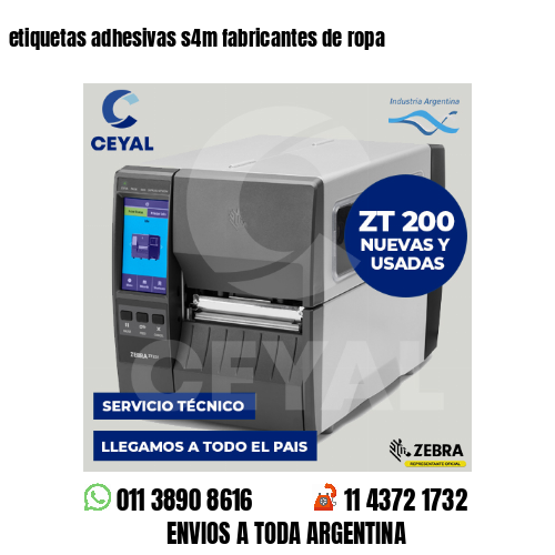 etiquetas adhesivas s4m fabricantes de ropa