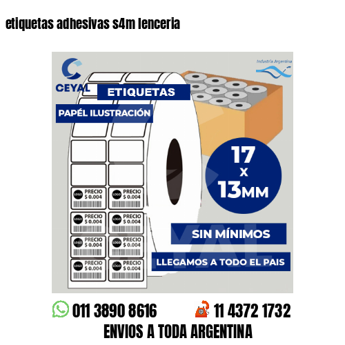 etiquetas adhesivas s4m lenceria