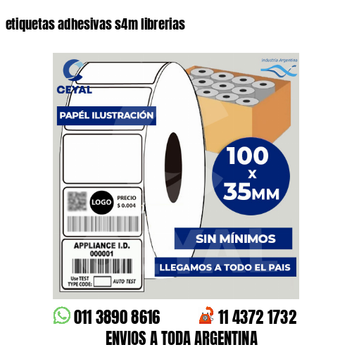 etiquetas adhesivas s4m librerias