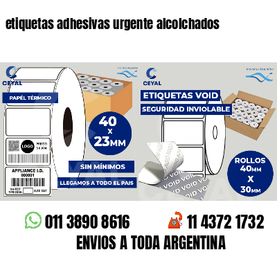 etiquetas adhesivas urgente alcolchados