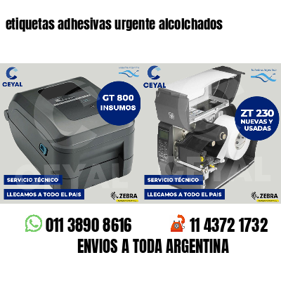 etiquetas adhesivas urgente alcolchados