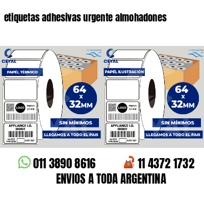 etiquetas adhesivas urgente almohadones