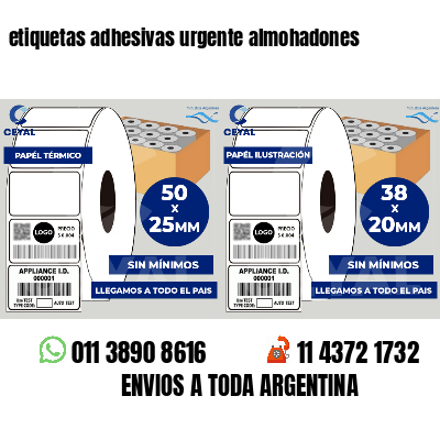 etiquetas adhesivas urgente almohadones