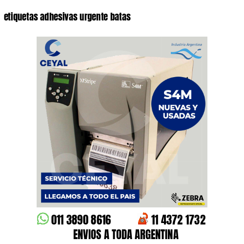 etiquetas adhesivas urgente batas